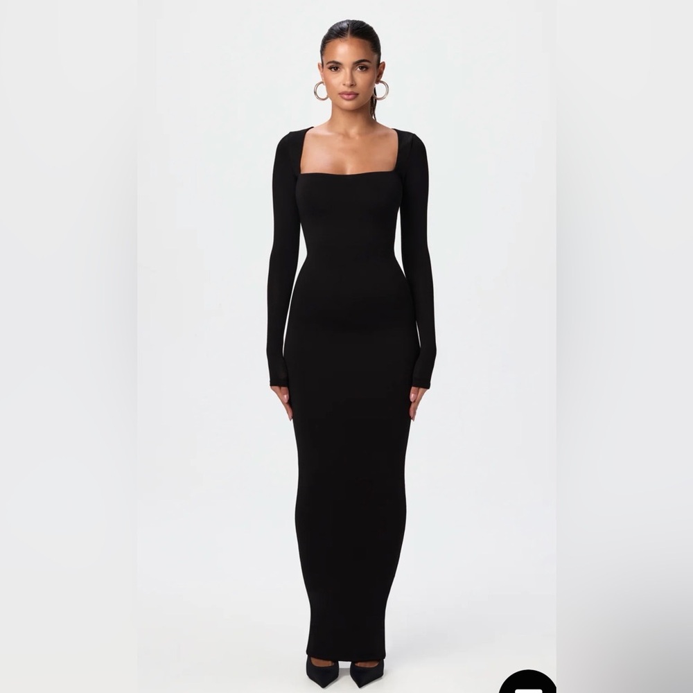 Naked Wardrobe Black Long Sleeve Dress